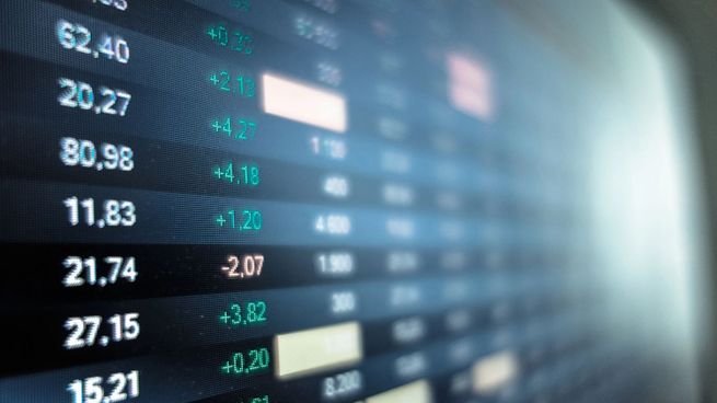 Gráfico de acciones tecnológicas en Wall Street